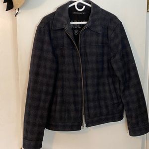 Mens wool zipper front jacket